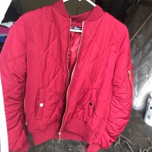 TOPSHOP red bomber jacket